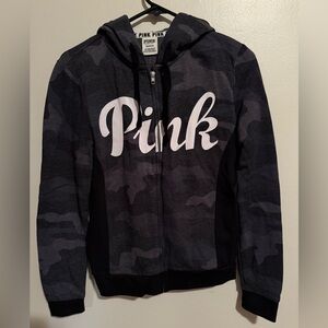 VS PINK Zip-Up Hoodie, Army Print